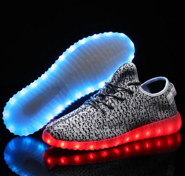 Grey Mesh LED Light Up Sneakers by BrightLightKicks