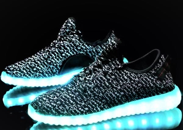 Black Mesh LED Light Up Sneakers by BrightLightKicks