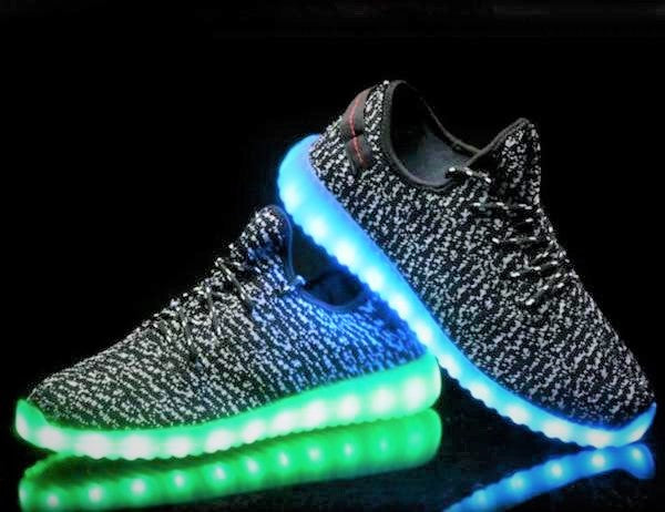 Black Mesh LED Light Up Sneakers by BrightLightKicks
