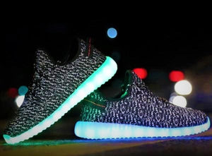 Children's  Black Mesh LED Light Up Sneakers by BrightLightKicks