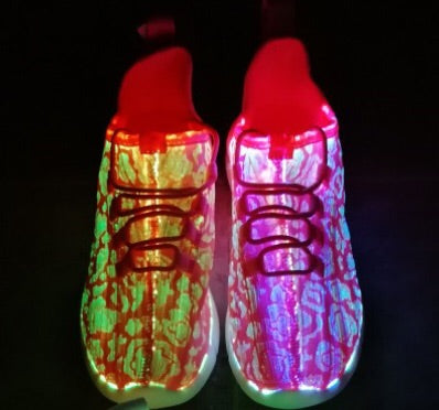 Children's Fiber-Optic Led Pink Shoes by Sneakers by BrightLightKicks