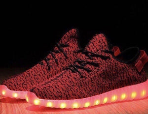 Red Mesh LED Light Up Sneakers by BrightLightKicks