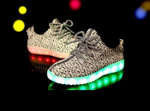 Children's Grey Mesh LED Light Up Sneakers by BrightLightKicks