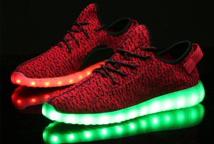 Red Mesh LED Light Up Sneakers by BrightLightKicks