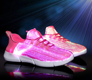 Children's Fiber-Optic Led Pink Shoes by Sneakers by BrightLightKicks