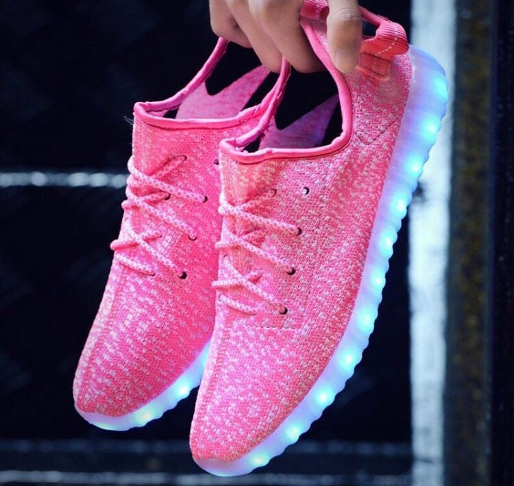 Pink Mesh LED Light Up Sneakers by BrightLightKicks