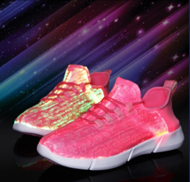 Fiber-Optic Pink Led Shoes by Sneakers by BrightLightKicks