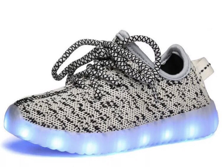 Children's Grey Mesh LED Light Up Sneakers by BrightLightKicks