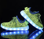 Children’s Green Mesh LED Light Up Sneakers by BrightLightKicks
