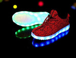 Children's Red Mesh LED Light Up Sneakers by BrightLightKicks