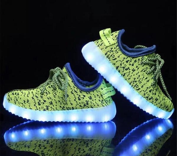 Green Mesh LED Light Up Sneakers by BrightLightKicks