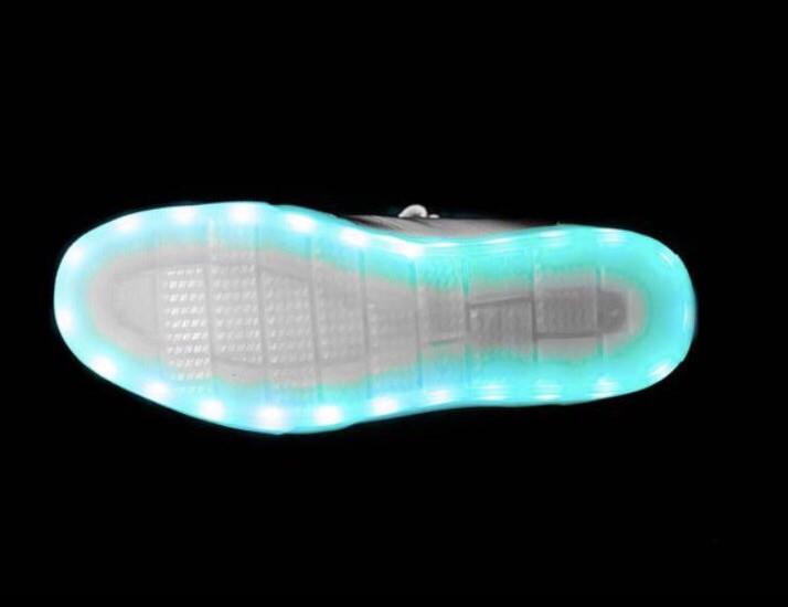 Children's Silver/Chrome Hi-Top LED Light Up Sneakers by BrightLightKicks