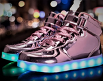 Pink/Chrome Hi-Top LED Light Up Sneakers by BrightLightKicks