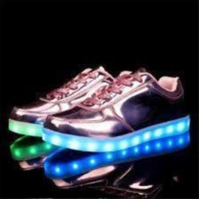 Children's Pink/Chrome Low-Top LED Light Up Sneakers by BrightLightKicks