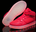 Children's Red Hi-Top LED Light Up Sneakers by BrightLightKicks