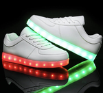 White Low-Top LED Light Up Sneakers by BrightLightKicks