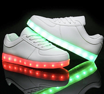 Children's White Low-Top LED Light Up Sneakers by BrightLightKicks